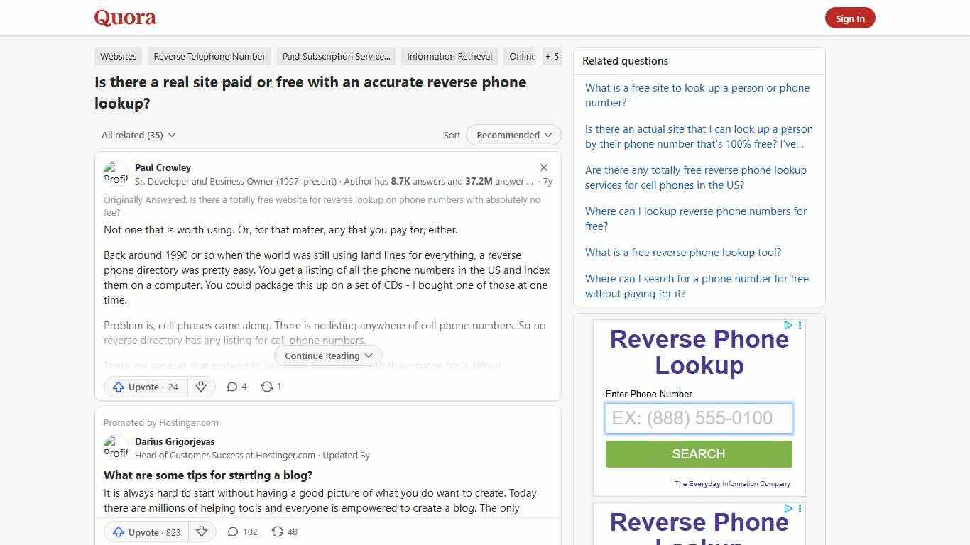 Is there a real site paid or free with an accurate reverse phone lookup? - Quora